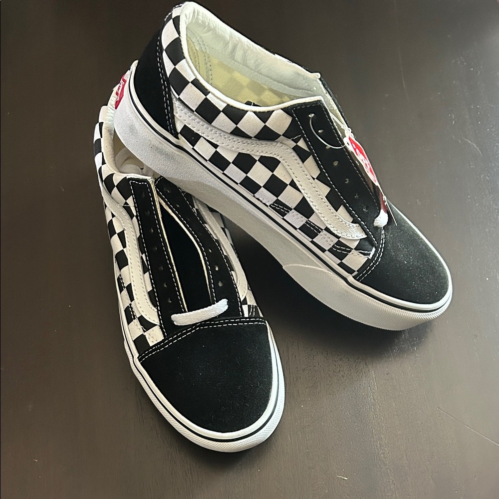 Vans Black & White Checkered Old Skool Platform Shoes